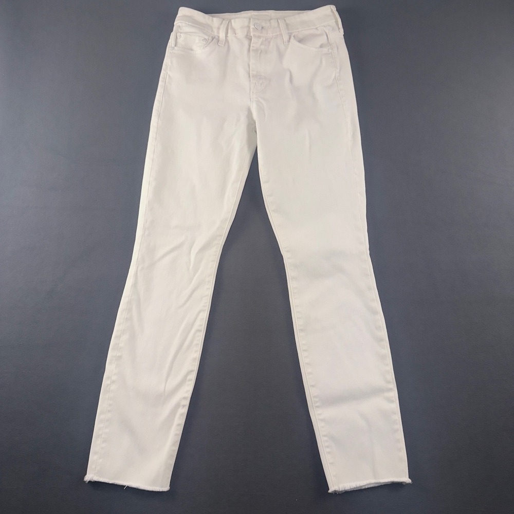 Mother Looker Ankle Fray Glass Slipper White Skinny Jeans 1431-308 Size 26